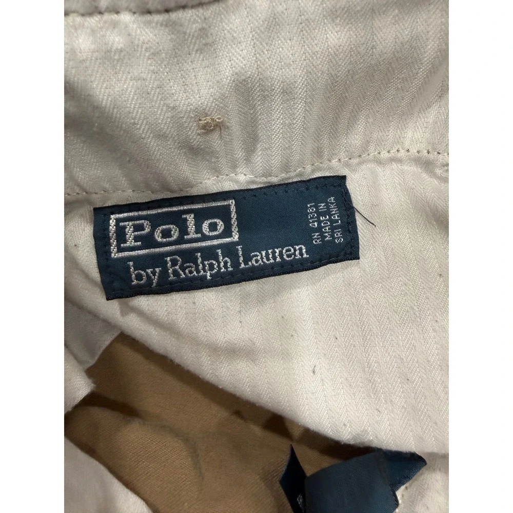 Polo Ralph Lauren Mens Tan Khaki Straight Leg Chino Pants 32x32 Cotton Twill